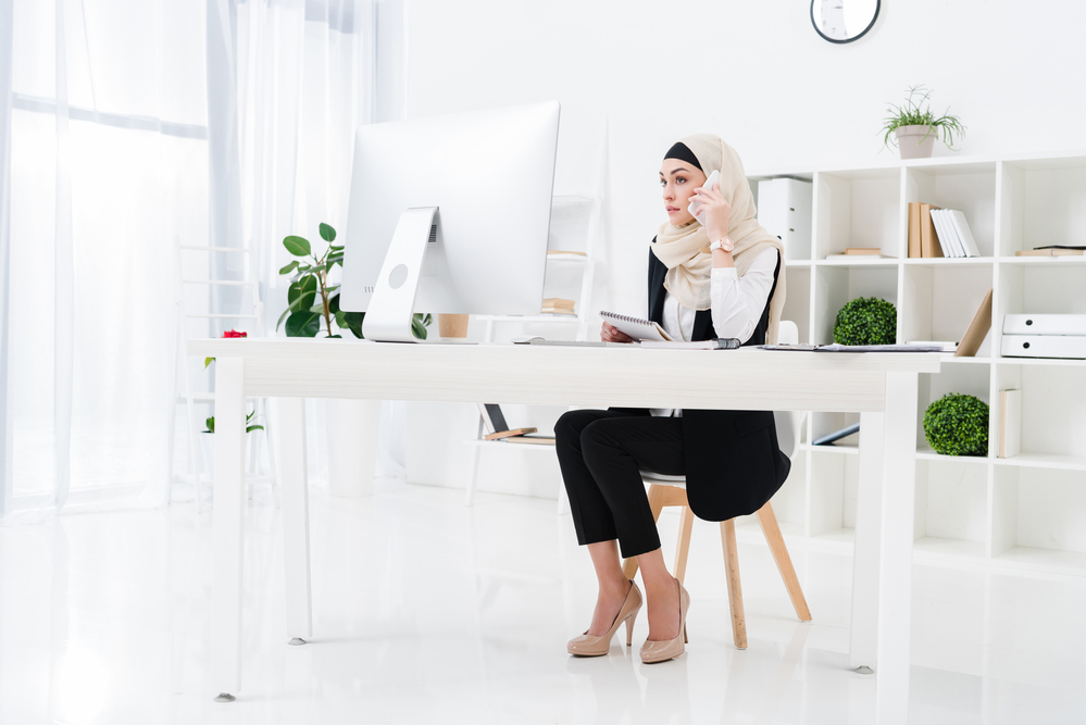 woman at desk